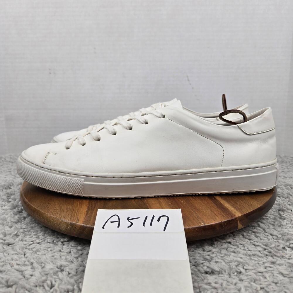 Beckett Simonon Men 14 Reid Triple White Leather Lace Up Trainer Daily Sneaker